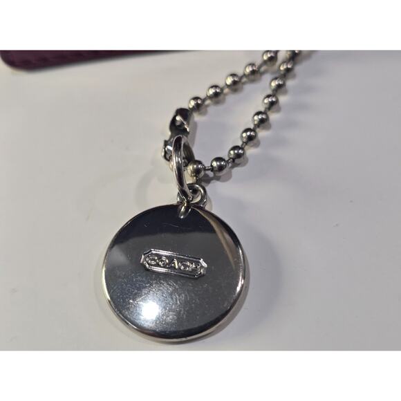 Coach Magenta/Purple Patent Leather Hang Tag 2.5"L x 1.5"H + Medalion Hang Tag - Picture 7 of 8